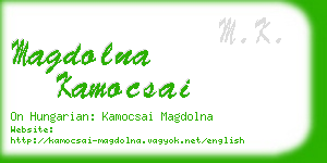 magdolna kamocsai business card